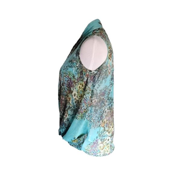 Kut from the Kloth Faux Wrap Top Amelie Print Abstract Sleeveless Boho XS - Picture 3 of 11